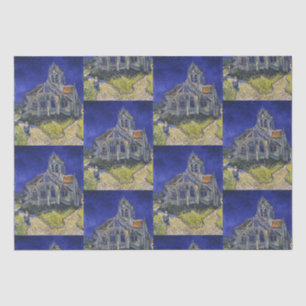 Van Gogh Die Kirche in Auvers Blauer Himmel Kunst Seidenpapier