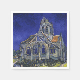 Van Gogh Die Kirche in Auvers Blauer Himmel Kunst Serviette