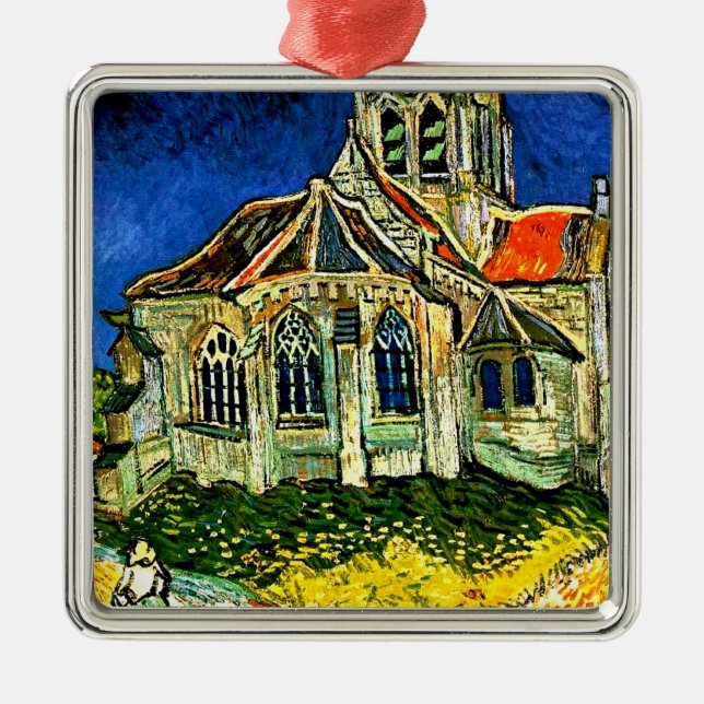 Van Gogh - Die Kirche in Auvers, Ornament Aus Metall (Vorne)