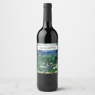 Van Gogh Die Olivenbäume Landschaftsmalerei Weinetikett