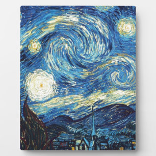 Van Gogh die starry Nacht1889 Vintage Kunst Fotoplatte