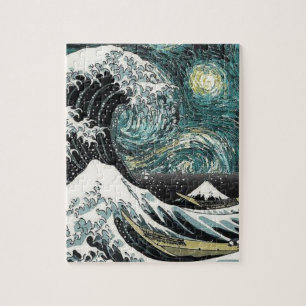 Van Gogh die sternenklare Nacht - Hokusai die Puzzle