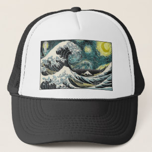 Van Gogh die sternenklare Nacht - Hokusai die Truckerkappe