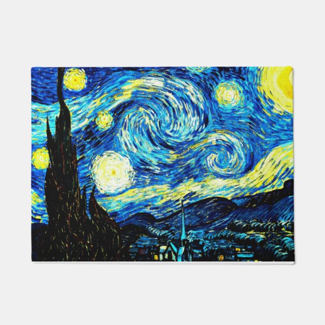 Van Gogh - Die Sternennacht Fußmatte (Vorderseite)