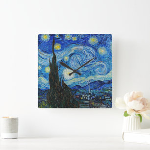 Van Gogh Die Sternennacht Quadratische Acryl-Wandu Wanduhr