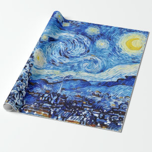 Van Gogh - Die Sternennacht - Weißes Weihnachten Geschenkpapier