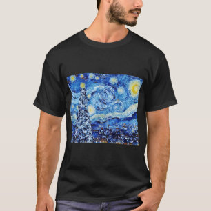 Van Gogh - Die Sternennacht - Weißes Weihnachten T-Shirt