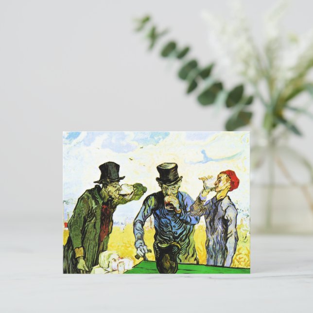 Van Gogh - Die Trinker, berühmtes Gemälde,  Postkarte (Stehend Vorderseite)
