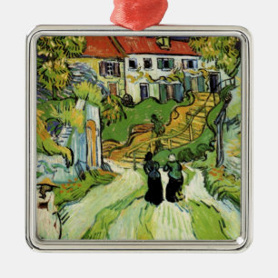 Van Gogh - Dorfstraße und Treppe in Auvers Ornament Aus Metall