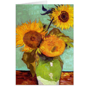 Van Gogh - Drei Sonnenblumen in einer Vase - Kunst