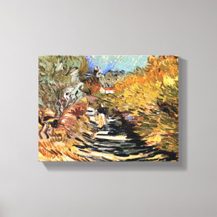 Van Gogh - Eine Straße in Saint-Remy mit weibliche Leinwanddruck