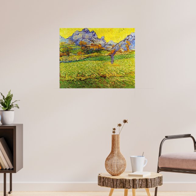 Van Gogh - Eine Wiese im Gebirge, Poster (Wohnzimmer 3)
