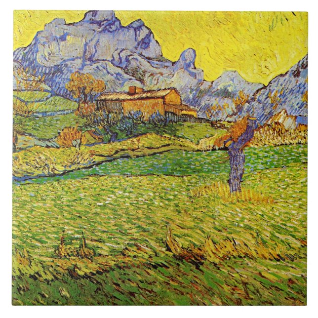 Van Gogh - Eine Wiese in den Bergen Fliese (Vorderseite)