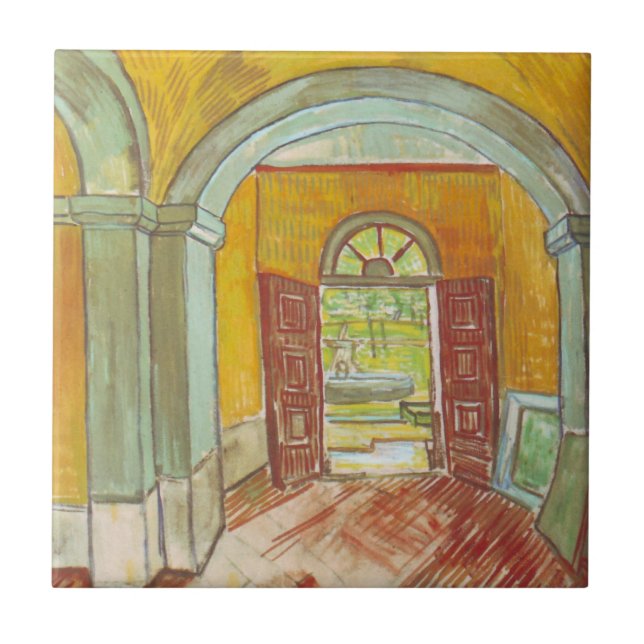 Van Gogh Eingang Hall of Saint Paul Hospital Fliese (Vorderseite)