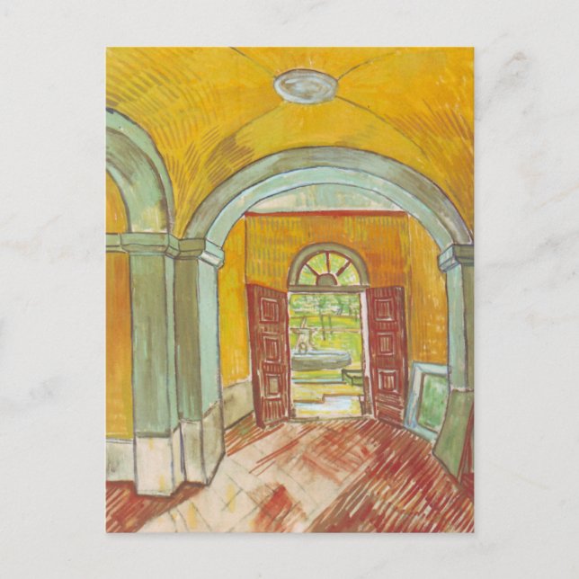 Van Gogh Eingang Hall of Saint Paul Hospital Postkarte (Vorderseite)