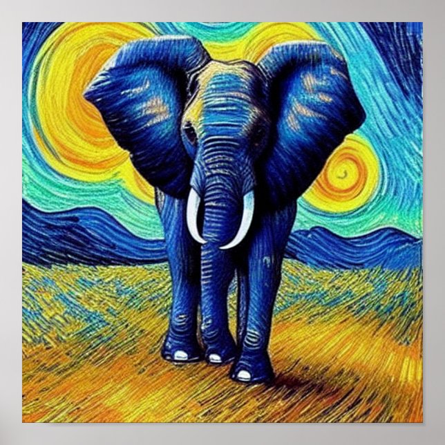 Van Gogh Elefant   Poster (Vorne)