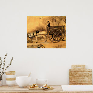 Van Gogh - Esel und Karren Poster