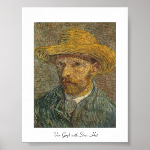 Van Gogh Famous Painting mit Strohhut, Poster