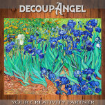 Van Gogh - Feld der irischen Dekoupage Seidenpapier<br><div class="desc">Dieses Papier für die Entcoupage zeigt Van Gogh's "Ire", eine atemberaubende Komposition üppiger, lebendiger Irisse, die in einem Feld blühen. Die blauen und violetten Blume heben sich von den frischen grünen Blätter und der goldenen Erde ab und schaffen einen auffallenden Kontrast. Van Gogh's kühne Pinselstriche und wirbelnde Texturen geben der...</div>