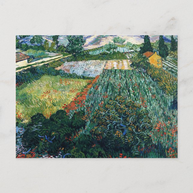Van Gogh - Feld mit Mohnblumen Postkarte (Vorderseite)