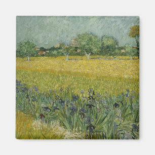 Van Gogh Field mit Blume in der Nähe von Arles Magnet
