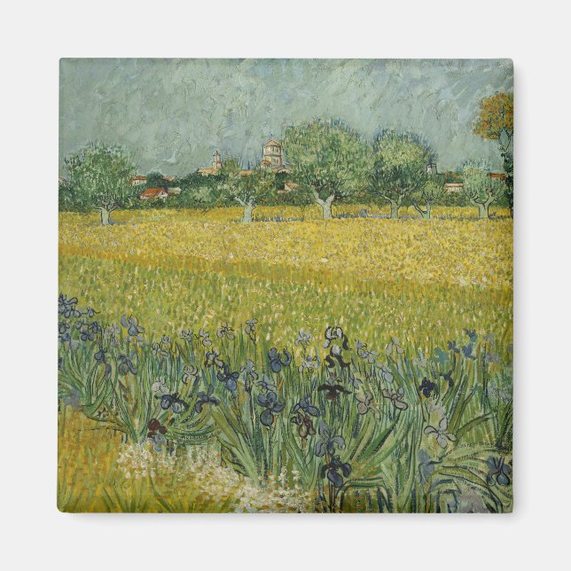 Van Gogh Field mit Blume in der Nähe von Arles Magnet (Vorne)