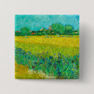 Van Gogh Field mit Irische in der Nähe von Arles Button