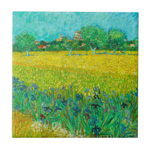 Van Gogh Field mit Irische in der Nähe von Arles Fliese