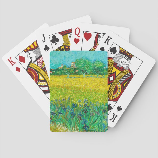 Van Gogh Field mit Irische in der Nähe von Arles Spielkarten (Rückseite)