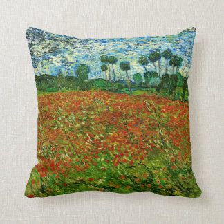 Van Gogh Field with Poppies (F636) Fine Art Kissen