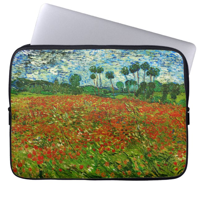 Van Gogh Field with Poppies (F636) Fine Art Laptopschutzhülle (Vorderseite)