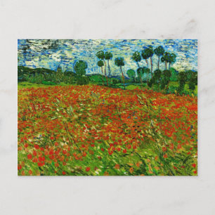 Van Gogh Field with Poppies (F636) Fine Art Postkarte