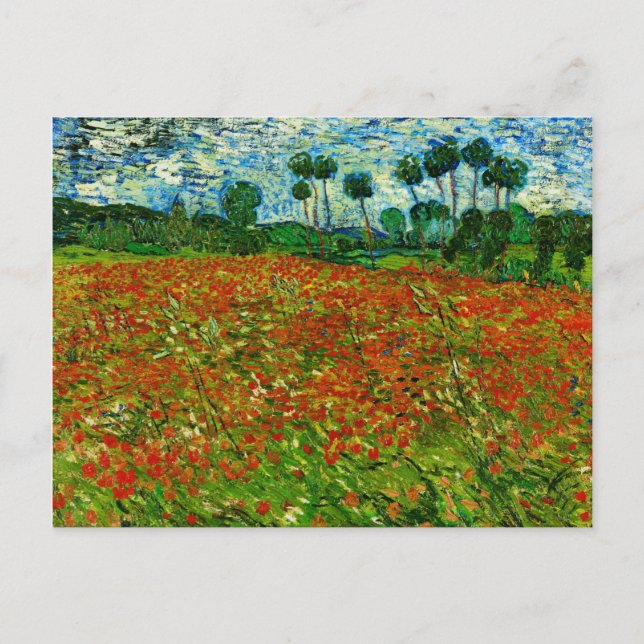 Van Gogh Field with Poppies (F636) Fine Art Postkarte (Vorderseite)