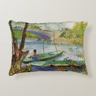 Van Gogh - Fischer am Pont de Clichy im Frühling Dekokissen