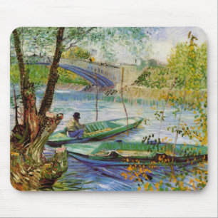 Van Gogh - Fischer am Pont de Clichy im Frühling Mousepad