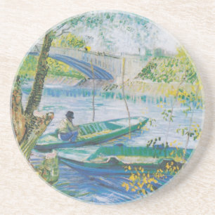 Van Gogh Fischer und Boote an der Pont de Clichy Getränkeuntersetzer