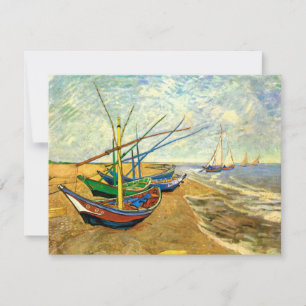 Van Gogh Fischerboote am Strand in Saintes Maries
