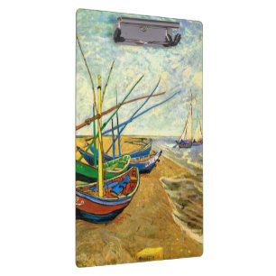Van Gogh Fischerboote am Strand in Saintes Maries Klemmbrett