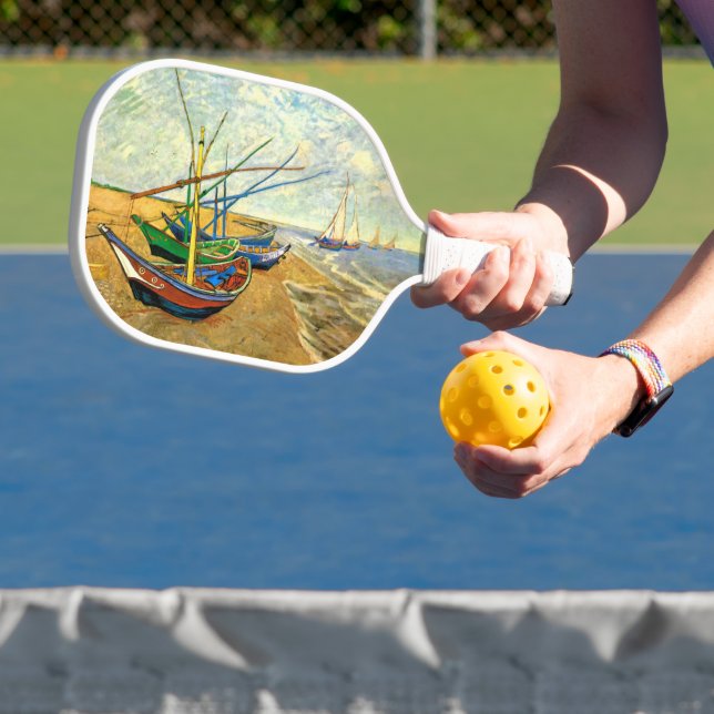 Van Gogh Fischerboote am Strand in Saintes Maries Pickleball Schläger (InSitu)