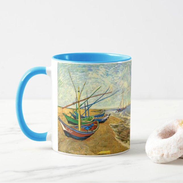 Van Gogh Fischerboote am Strand in Saintes Maries Tasse (Mit Donut)