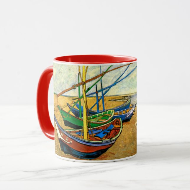 Van Gogh Fischerboote am Strand in Saintes Maries Tasse (Vorderseite Links)