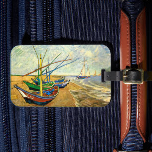 Van Gogh Fischerboote am Strand von Saintes Maries Gepäckanhänger