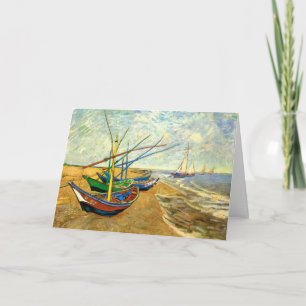 Van Gogh Fischerboote am Strand von Saintes Maries Karte