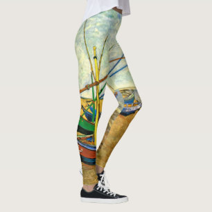 Van Gogh Fischerboote am Strand von Saintes Maries Leggings