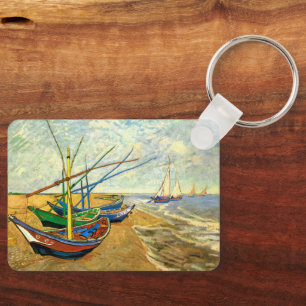 Van Gogh Fischerboote am Strand von Saintes Maries Schlüsselanhänger