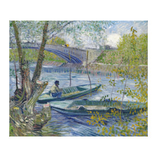 Van Gogh Fishing-Frühlingsmalerei Leinwanddruck