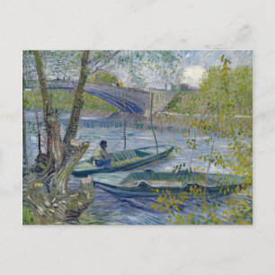 Van Gogh Fishing-Frühlingsmalerei Postkarte