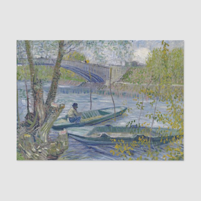 Van Gogh Fishing-Frühlingsmalerei Seidenpapier (Vorderseite)