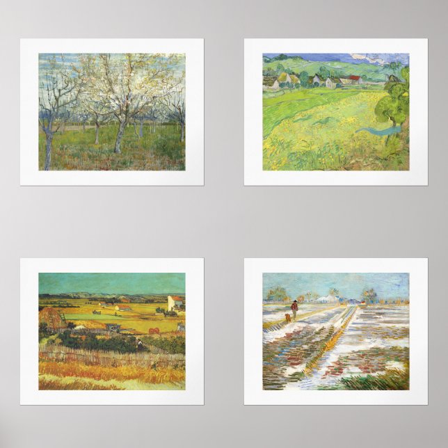 Van Gogh Four Seasons Fine Art Landscapes Bilderwand Sets (Vorderseite)