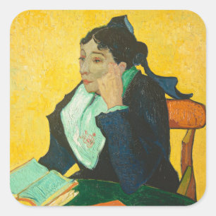 Van Gogh - Frau Joseph-Michel Ginoux, Quadratischer Aufkleber